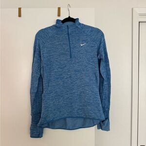 Nike Heathered Blue Quarter-Zip Dri-Fit Top